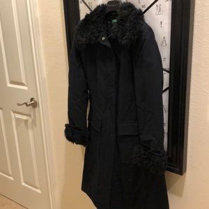 Benetton black long coat